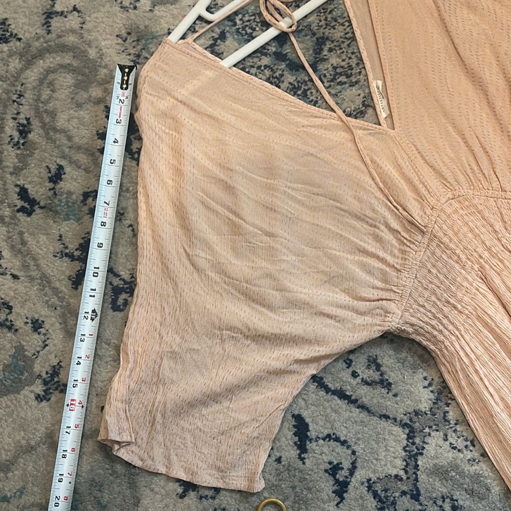 Lovestitch batwing cocktail summer day dress peach size L fits S - small Large - Picture 7 of 7